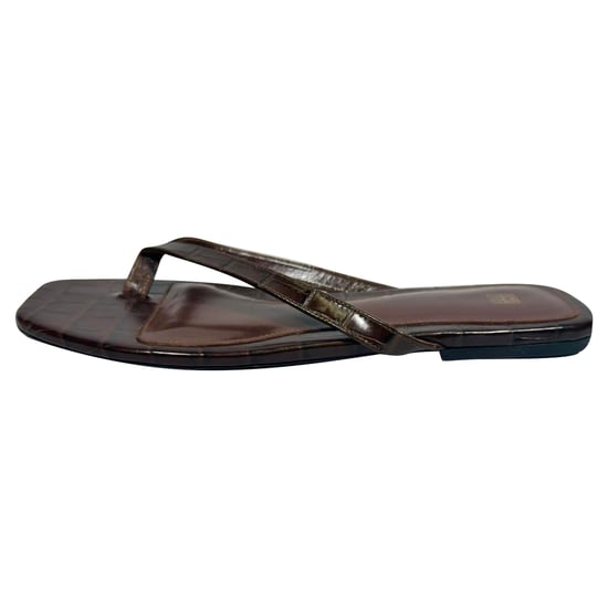 Totême Flip-Flop Flip-Flops med krokodileffekt i brunt läder - Image 6