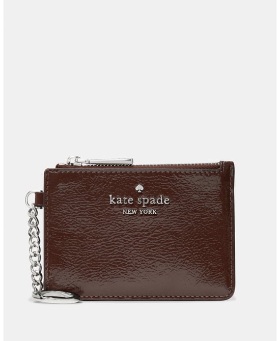Shiny Leather Key Ring Card Holder - Image 1