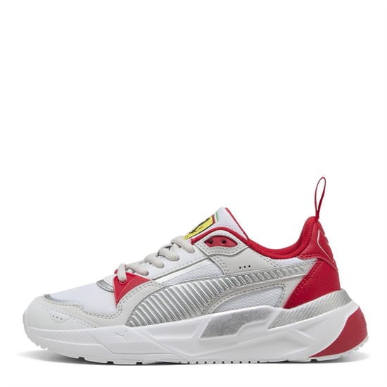 Boys Puma Kids Ferrari Trinity 2 Low Top Trainers in White-Rosso C - Image 2