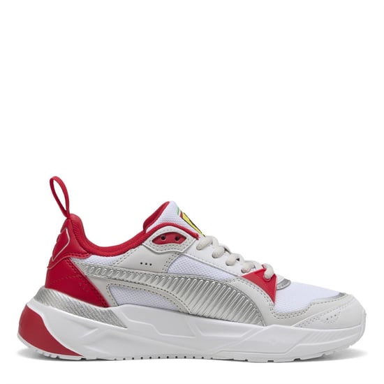 Boys Puma Kids Ferrari Trinity 2 Low Top Trainers in White-Rosso C - Image 4