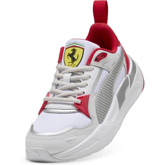 Boys Puma Kids Ferrari Trinity 2 Low Top Trainers in White-Rosso C - Image 6