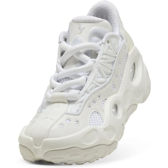 Boys Puma Kids La France Runner Trainers in Wht Glow-Silver - Image 6
