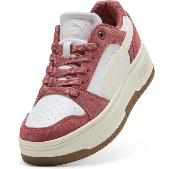 Women's Puma Rebound Femme Low Trainers in White-Frosted - Image 6