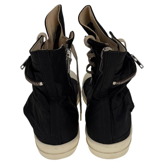 Rick Owens höga sneakers med dragkedja och fickor i svart canvas - Image 6