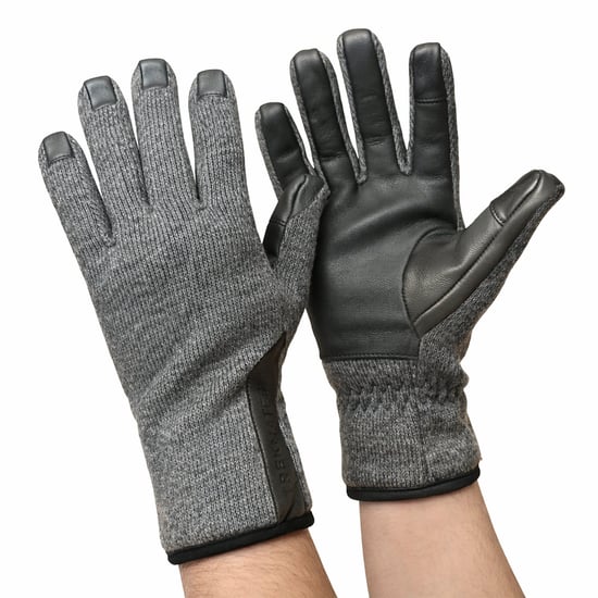 Mens Waterproof Wool-Blend Leather Palm Winter Touchscreen Gloves - Image 2