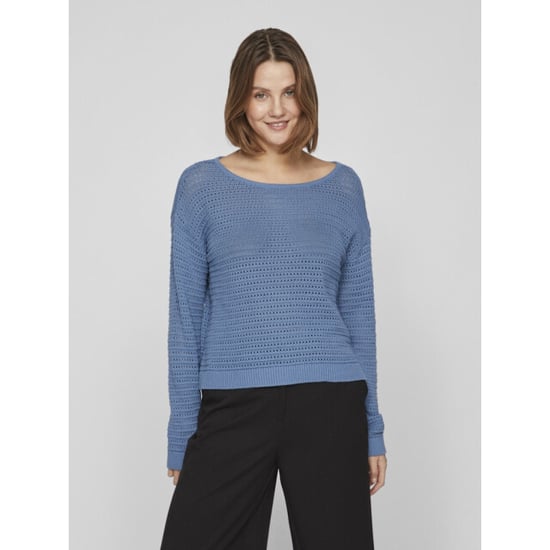 Vila Vibellisina boatneck ls knit top - raf - Image 2