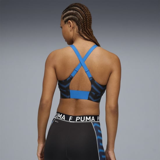 Women's Puma Training Bra Womens in Black/Blue - Image 4