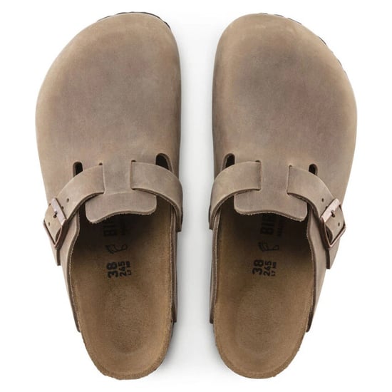 Birkenstock Boston vetleer bruin smal voetbed unisex slipper - Image 3