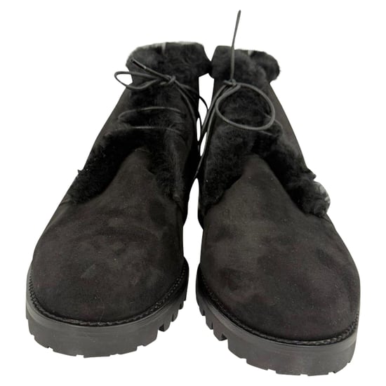 Manolo Blahnik Mircus Ankelboots i Svart Mocka - Image 4