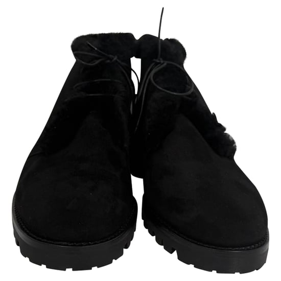 Manolo Blahnik Mircus Ankelboots i Svart Mocka - Image 5
