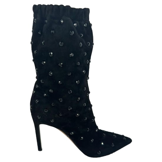Valentino Rockstud Laarzen in Zwart Suède - Image 1