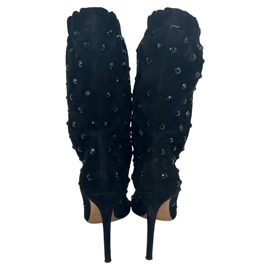 Valentino Rockstud Laarzen in Zwart Suède - Image 5