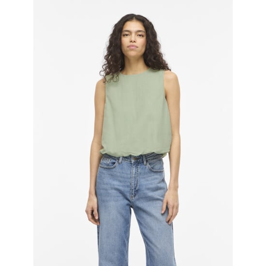 Vila viprisilla o-neck s/l balloon top/v 14113568 smoke green - Image 2