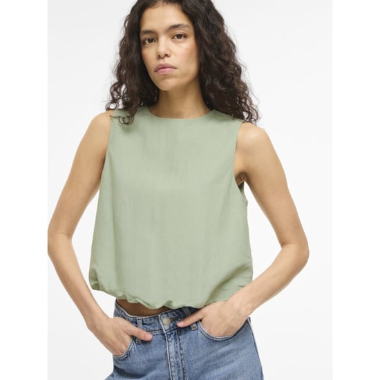 Vila viprisilla o-neck s/l balloon top/v 14113568 smoke green - Image 5