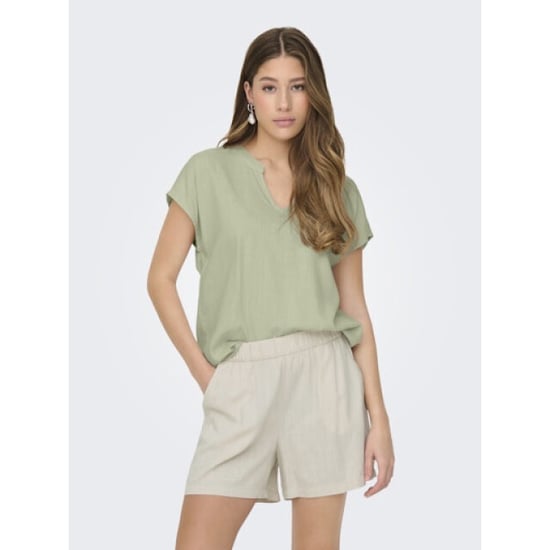 Jacqueline de Yong caya lion linen s/s top wvn dia 15346547 laurel oak - Image 2