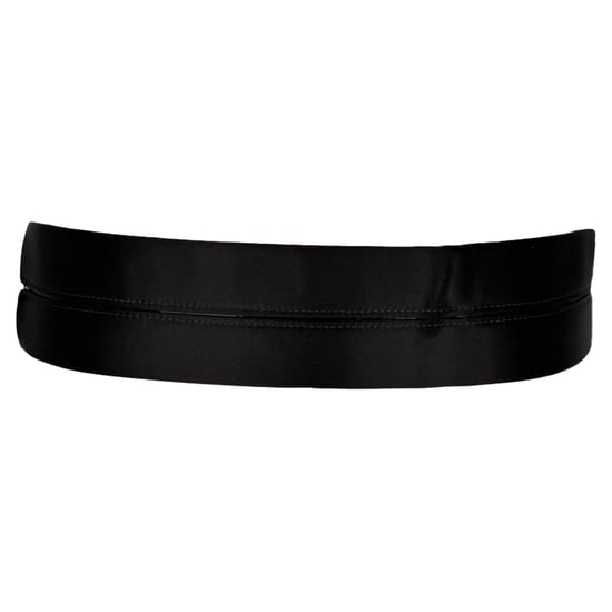 Lanvin Wide Waist Belt in Black Satin - Image 1