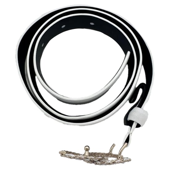 Chanel Chain Interlocking CC Logo Waist Belt in White Leather - Image 3
