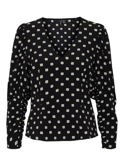 VERO MODA blouse met stippen zwart - Image 1