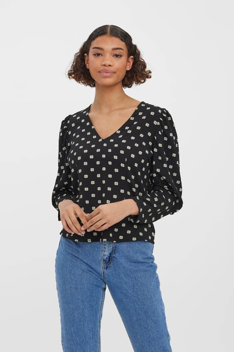 VERO MODA blouse met stippen zwart - Image 4