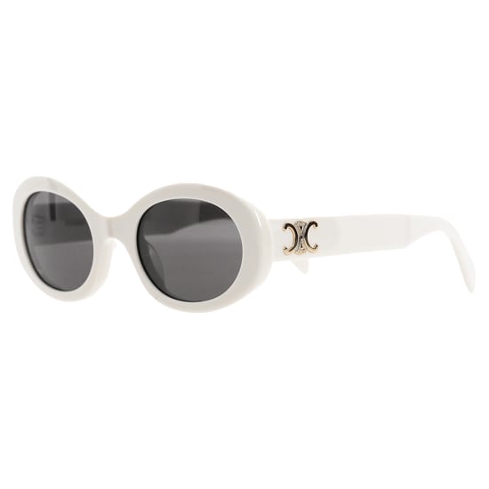 Celine Triomphe CL40194U solglasögon med ovala bågar i vitt acetat - Image 2