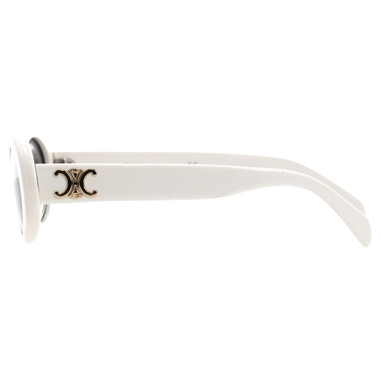 Celine Triomphe CL40194U solglasögon med ovala bågar i vitt acetat - Image 3
