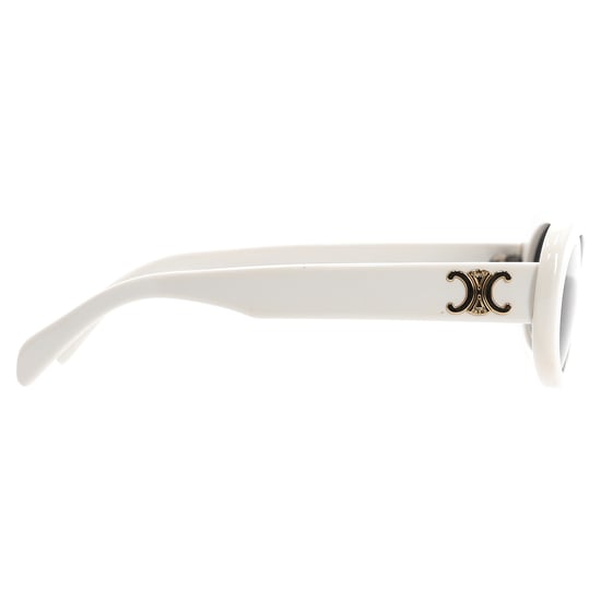 Celine Triomphe CL40194U solglasögon med ovala bågar i vitt acetat - Image 5
