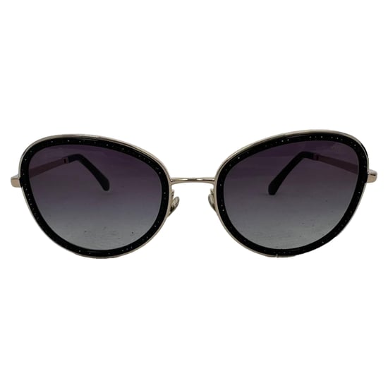 Chanel Gradient Crystal Round Glasses in Black Metal - Image 1