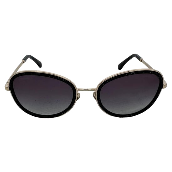 Chanel Gradient Crystal Round Glasses in Black Metal - Image 2