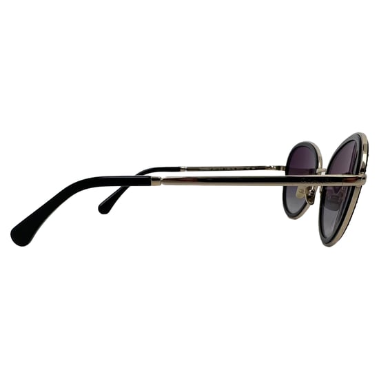 Chanel Gradient Crystal Round Glasses in Black Metal - Image 5