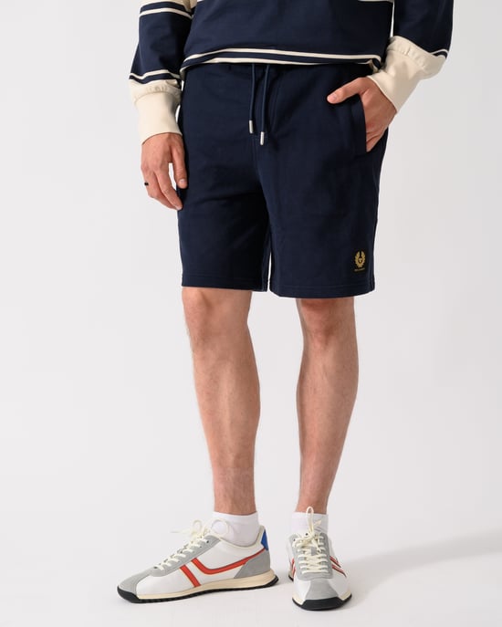 Relaxed Fit Logo Detail Shorts in Dark Navy - Image 2