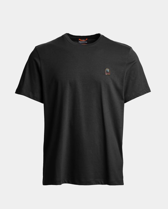 Short Sleeve Logo Detail T-Shirt in Black - Image 1