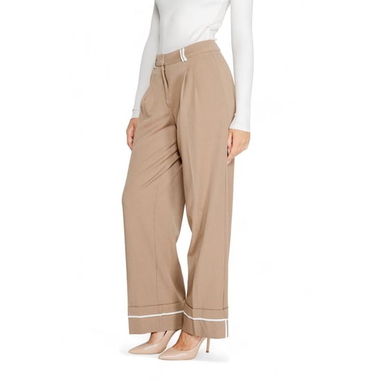 Enkel Bruine Gerecycleerde Polyester Casual Broek - Image 4