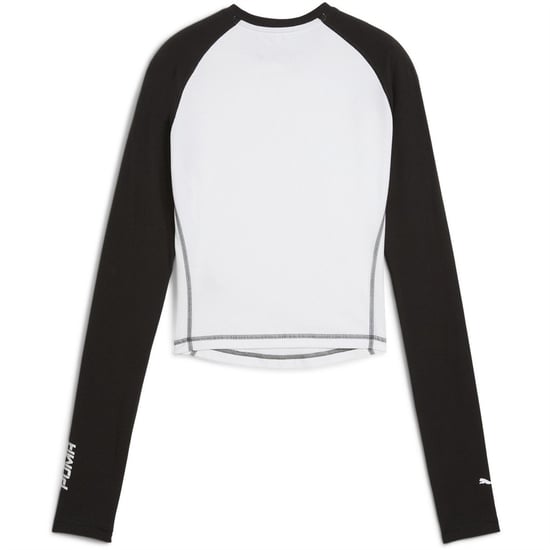 Women's Puma Baby Doll Long Sleeve T-Shirt in Puma White - Image 2