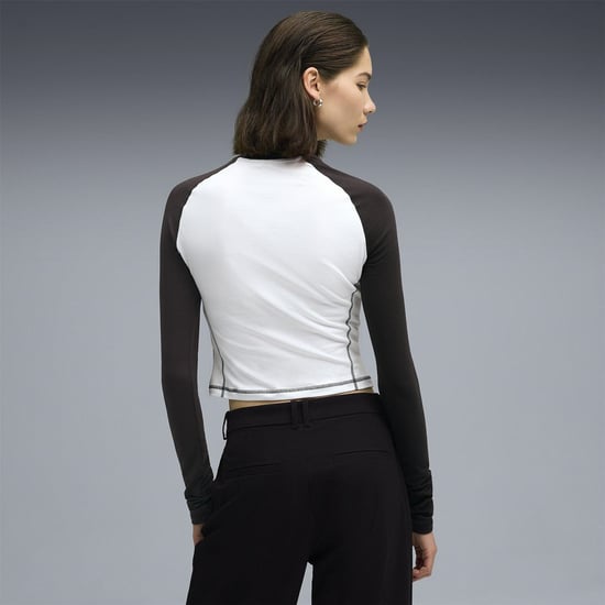 Women's Puma Baby Doll Long Sleeve T-Shirt in Puma White - Image 4