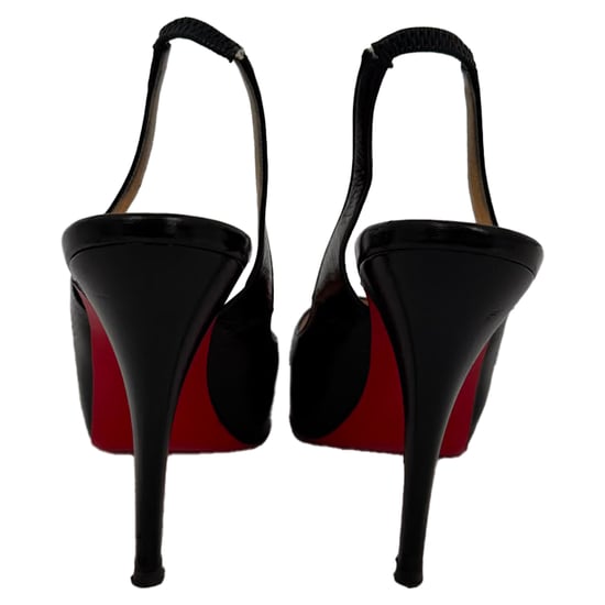 Christian Louboutin No Prive Slingback Pumps in Black Leather - Image 3