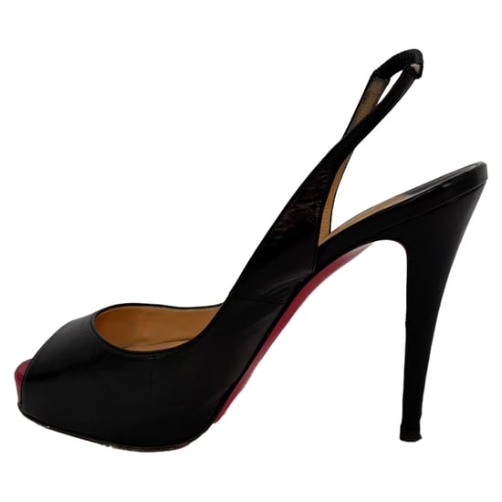 Christian Louboutin No Prive Slingback Pumps in Black Leather - Image 4