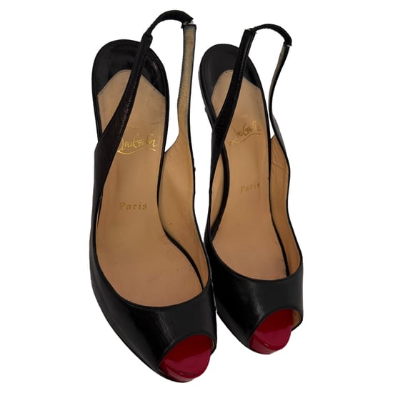 Christian Louboutin No Prive Slingback Pumps in Black Leather - Image 5