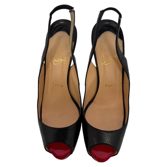 Christian Louboutin No Prive Slingback Pumps in Black Leather - Image 6