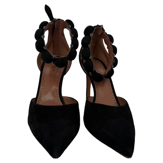 Alaïa Bombe 90 Sandals in Black Suede - Image 2