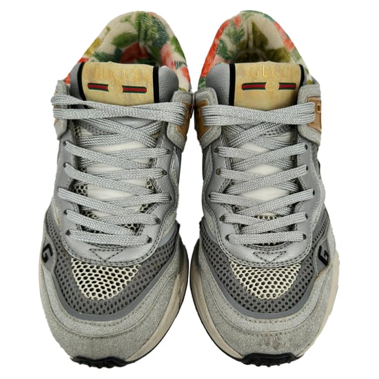 Gucci Ultrapace Low Top Sneakers in Silver Glitter - Image 3