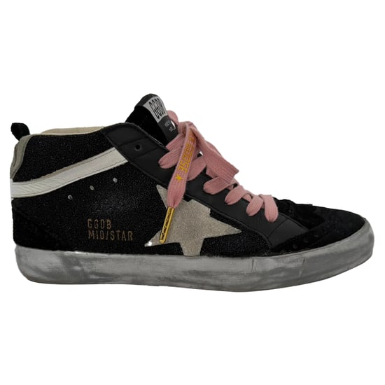Golden Goose Mid-Star Hoge Sneakers in Zwart Suède - Image 1