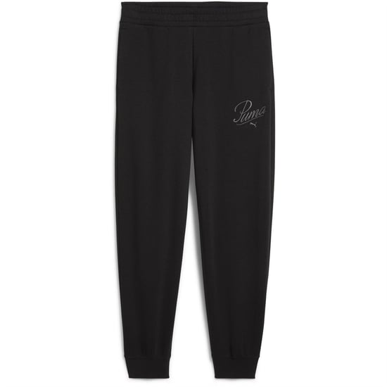Women's Puma Ess Script Comfort Sweatpants Tr Cl Joggers in Puma Black - Image 1