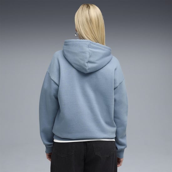 Women's Puma Class Relaxed Overhead Tech Fleece Hoodie in Cool Blue - Image 4