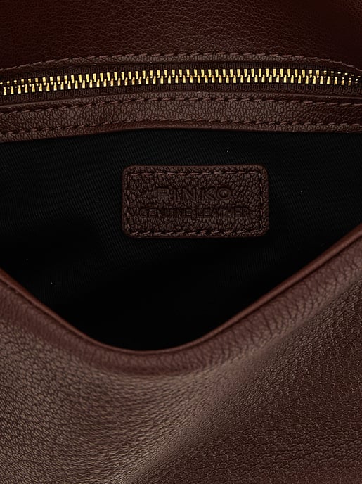 PINKO Brown Lamb Leather Shoulder Bag - Image 4