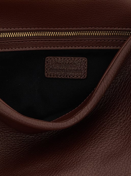 PINKO Brown Lamb Leather Shoulder Bag - Image 4