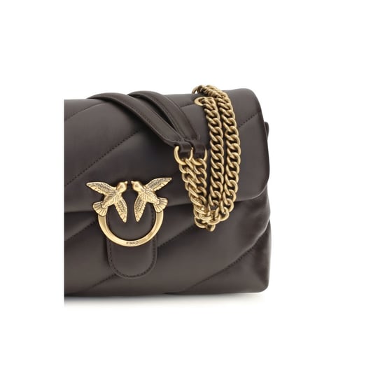 PINKO Brown Calf Leather Bos Taurus Shoulder Bag - Image 4