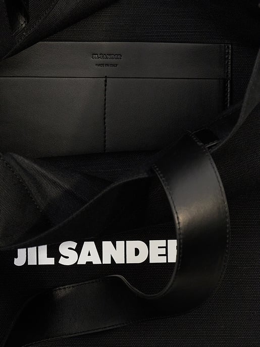 Jil Sander Zwarte Katoenen Tote Bag - Image 3