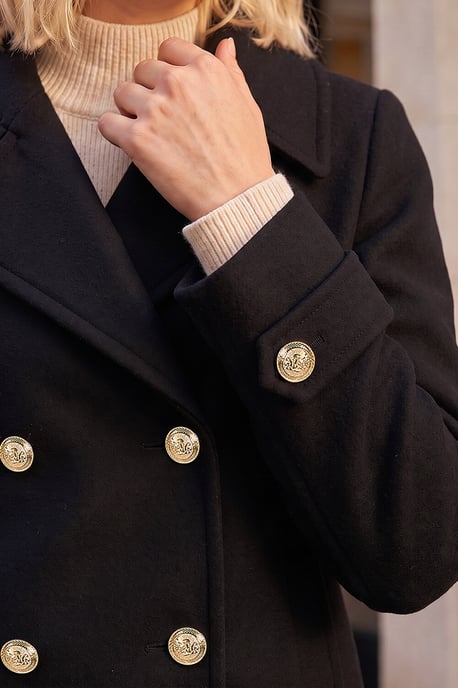Petite Collar Double Breasted Coat - Image 4