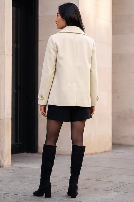 Petite Collar Double Breasted Coat - Image 3
