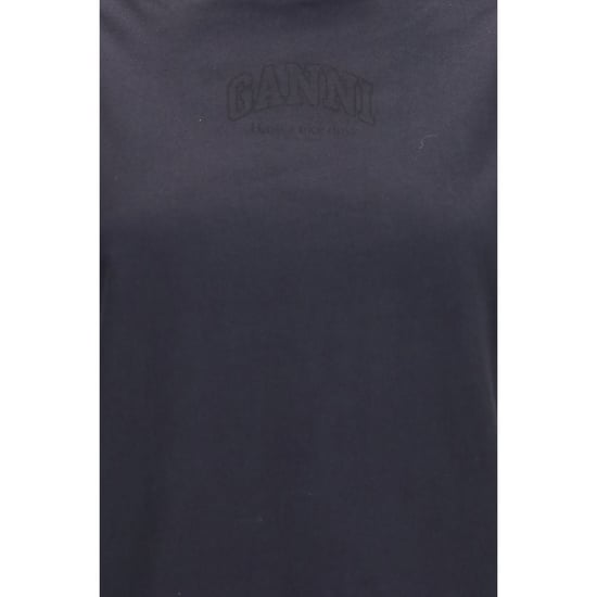 Ganni Black Cotton T-Shirt - Image 2